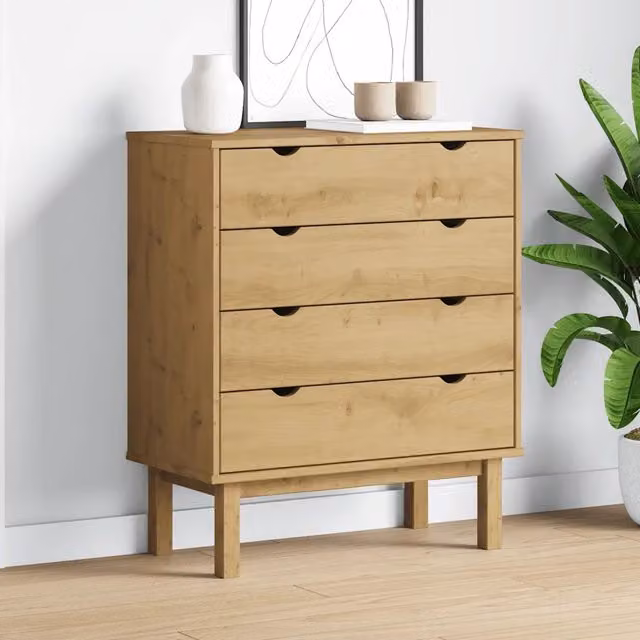 Cassettiera OTTA vidaXL in legno massello di pino in stile scandinavo L/P/H: 76,5 x 39,5 x 90 cm