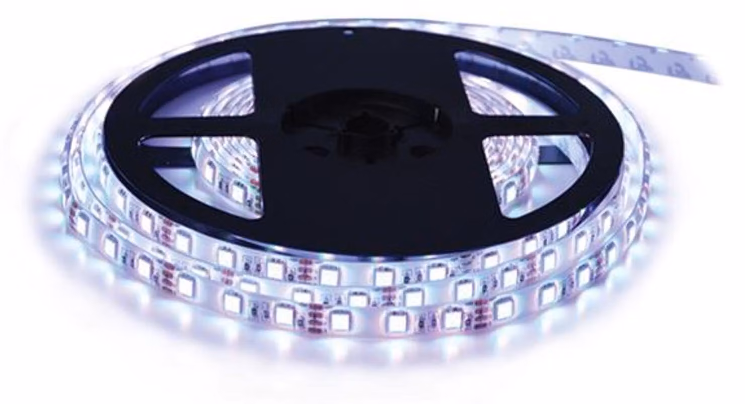 Striscia LED 12V, 3528, 120 LED/metro, grado di protezione IP20, massimo 9,6W/metro, luce bianca fredda (rotolo da 20 metri), marca GETI