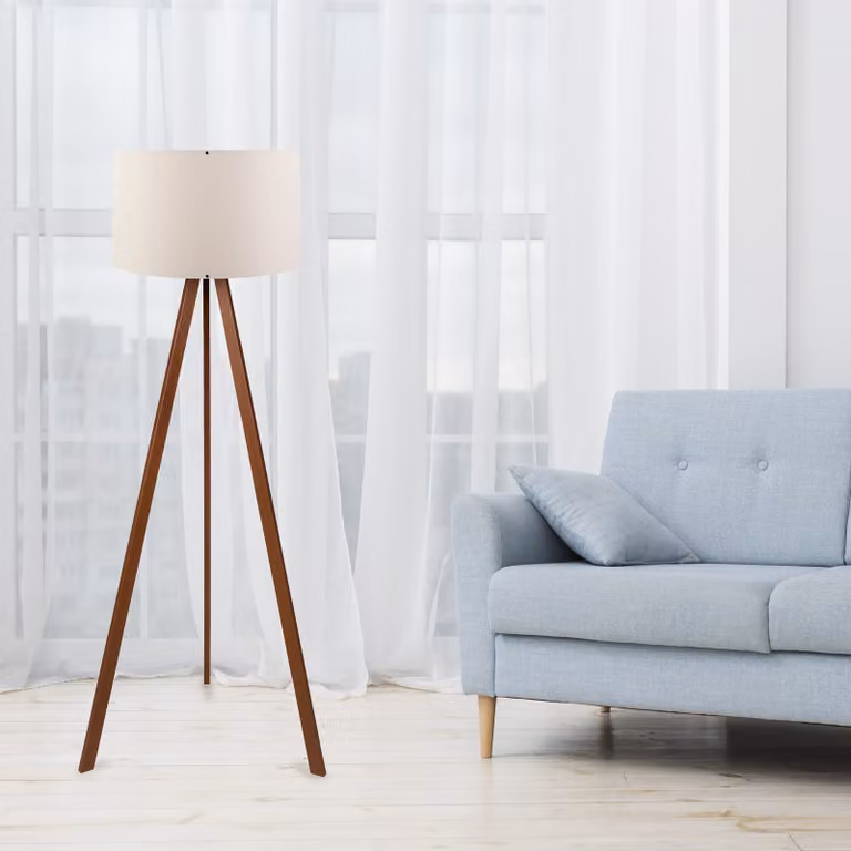 Opviq, AYD-1527, lampade da terra, ecru, MDF, 38 x 38 x 140 cm