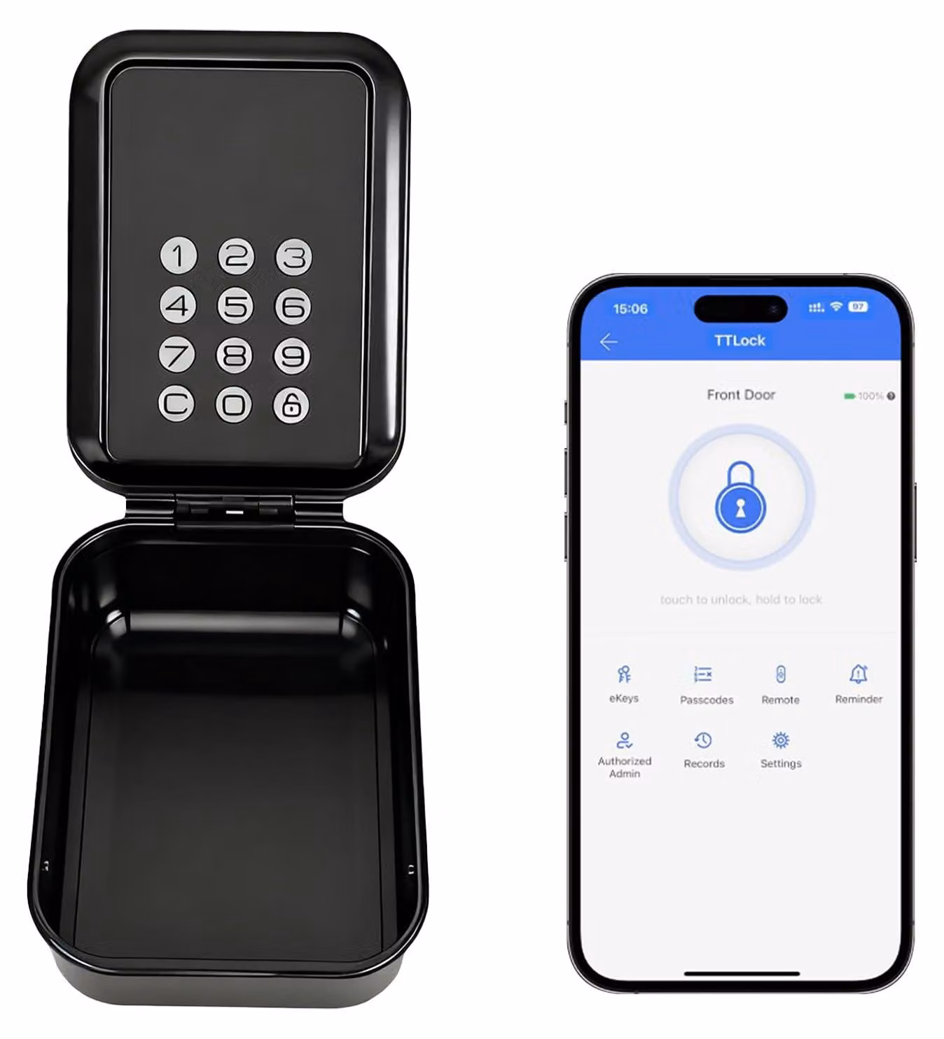 Cassaforte intelligente per chiavi, con serratura Bluetooth e codice numerico
