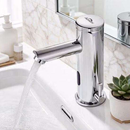Rubinetto per bagno a infrarossi con sensore – Risparmio idrico – Miscelatore – Include materiale di collegamento
