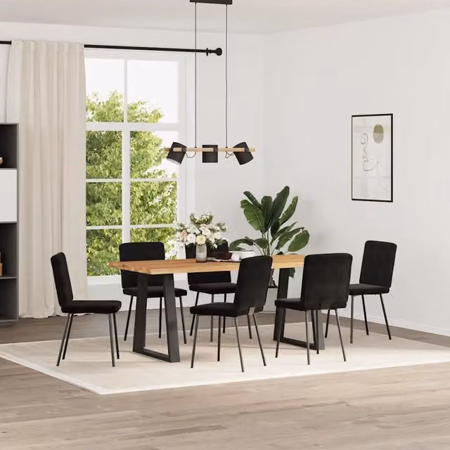 Sedie da Pranzo 6 pz | Sedie da cucina Nere in Velluto