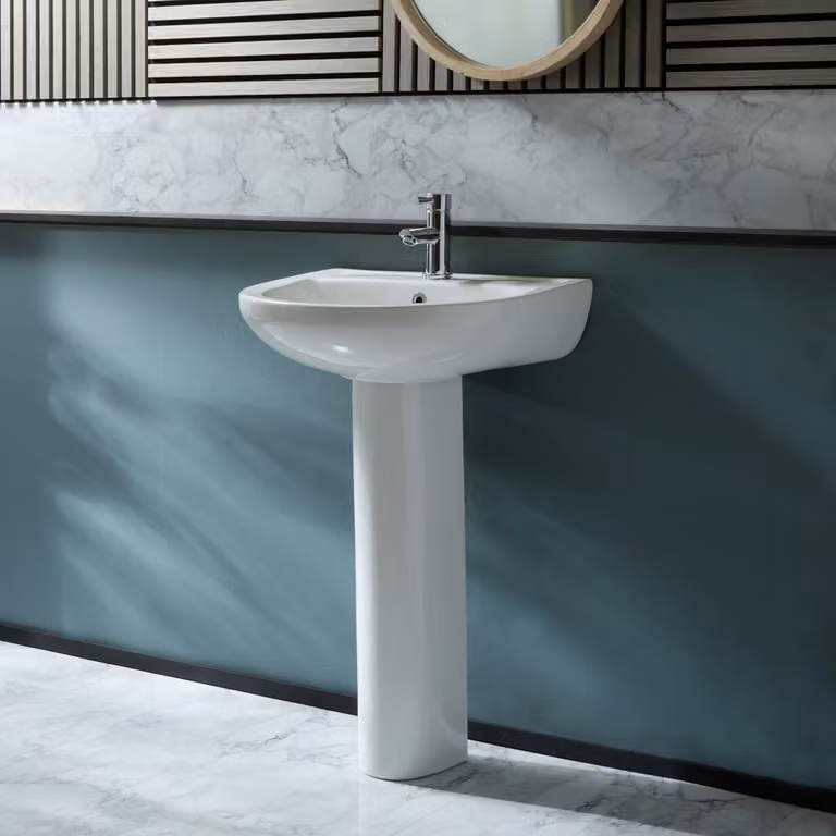Lavabo Moderno su Colonna da 540mm - (1 foro per la Rubinetteria)