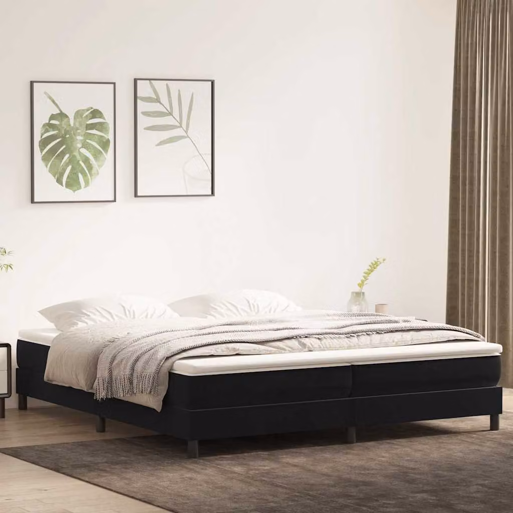 Maison Exclusive - Letto a Molle senza Materasso Nero 200x220 cm in Velluto