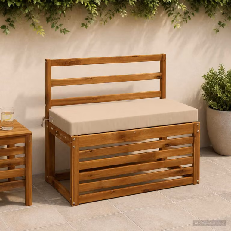 vidaXL Cuscino per panchina SOEST in poliestere beige L 60 cm x P 40 cm x H 8 cm