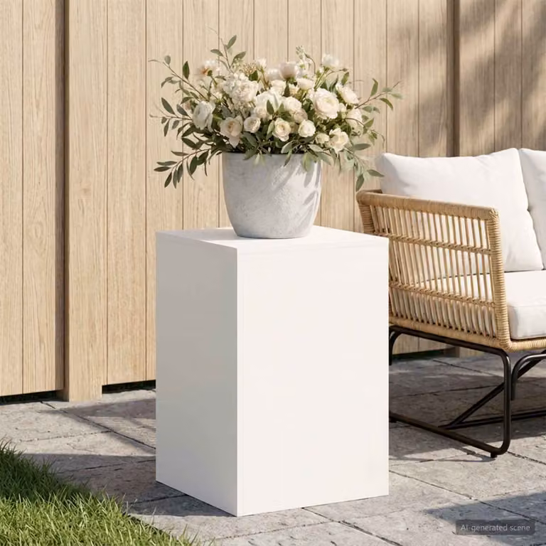 vidaXL Supporto per piante in metallo Bianco L/P/H: 40 x 40 x 60 cm