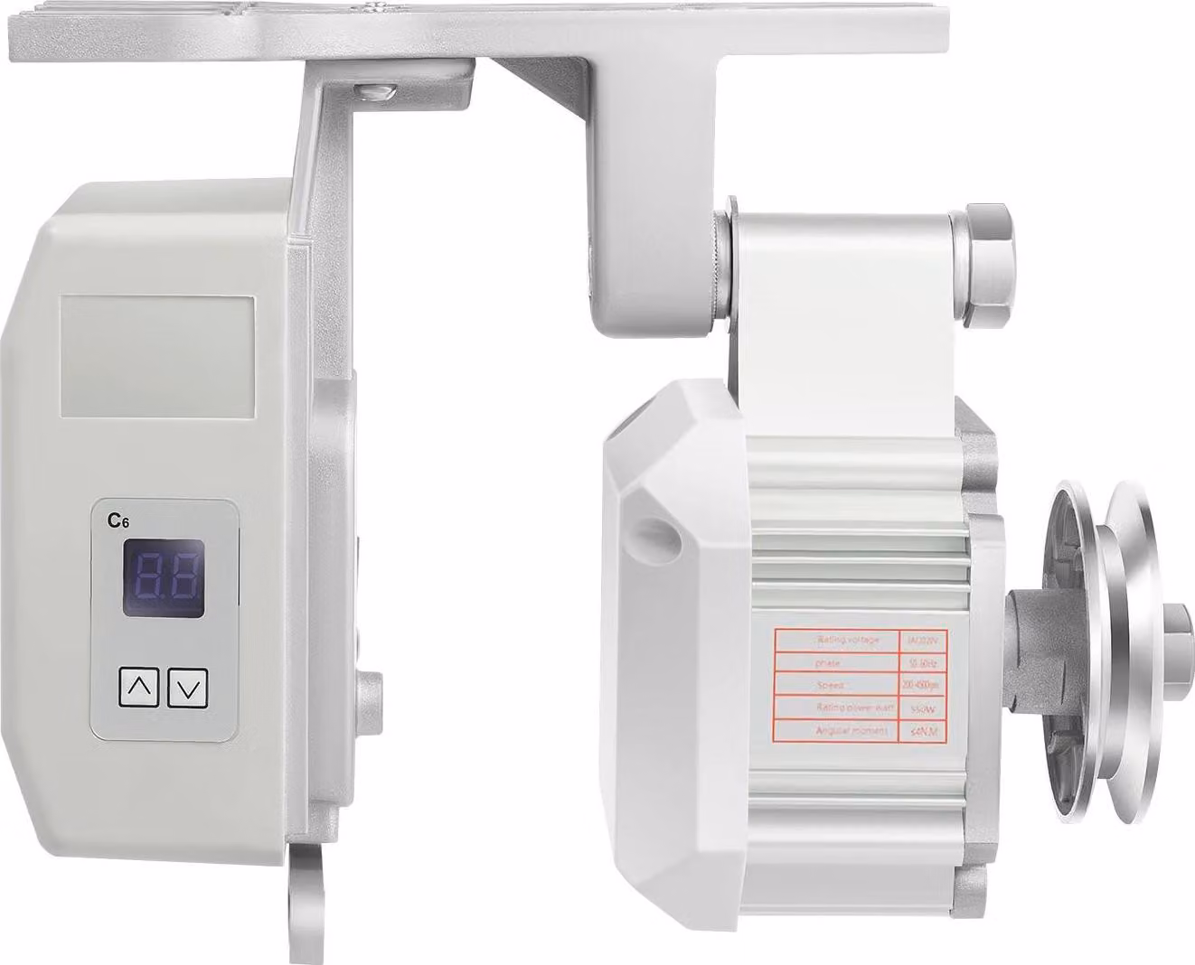 Motore industriale per macchine da cucire - Set servomotore senza spazzole - 550 W - 200-6000 giri/min - A risparmio energetico - Silenzioso - Per punto di copertura - Argento