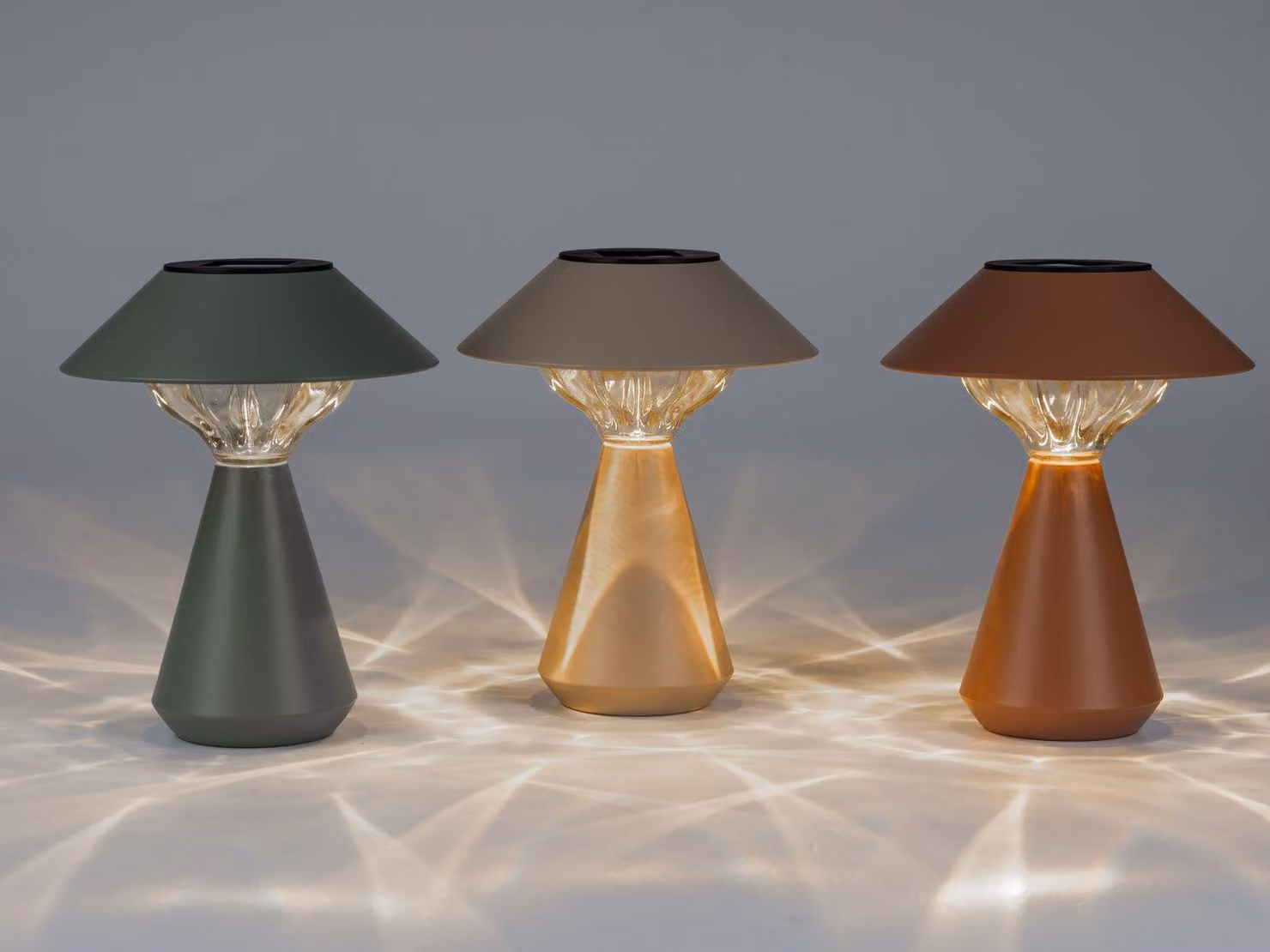 formano Lampade solari da esterno, set da 3: lampada da tavolo solare per giardino, terrazza e balcone