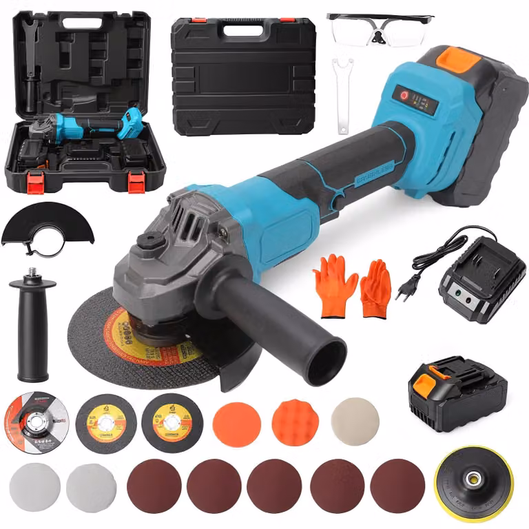 Smerigliatrice angolare a batteria - Motore brushless - 700 W - Velocità variabile - Disco abrasivo da 125 mm - 1 batteria