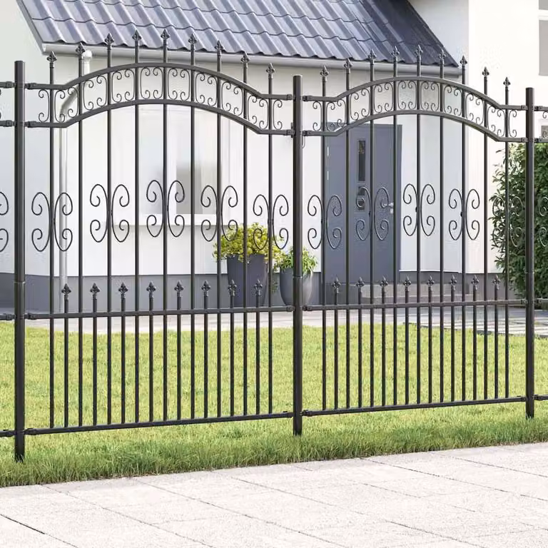 Maison Exclusive - Recinzione per giardino KAMPEN, 240 x 202,5 cm, acciaio grigio con rivestimento a polvere