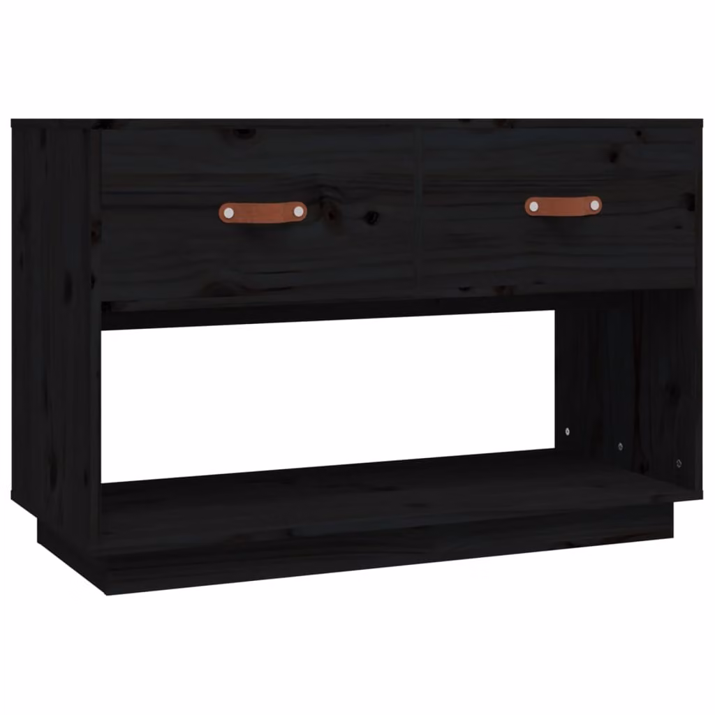 Mobile Porta TV Nero 90x40x60 cm in Legno Massello di Pino