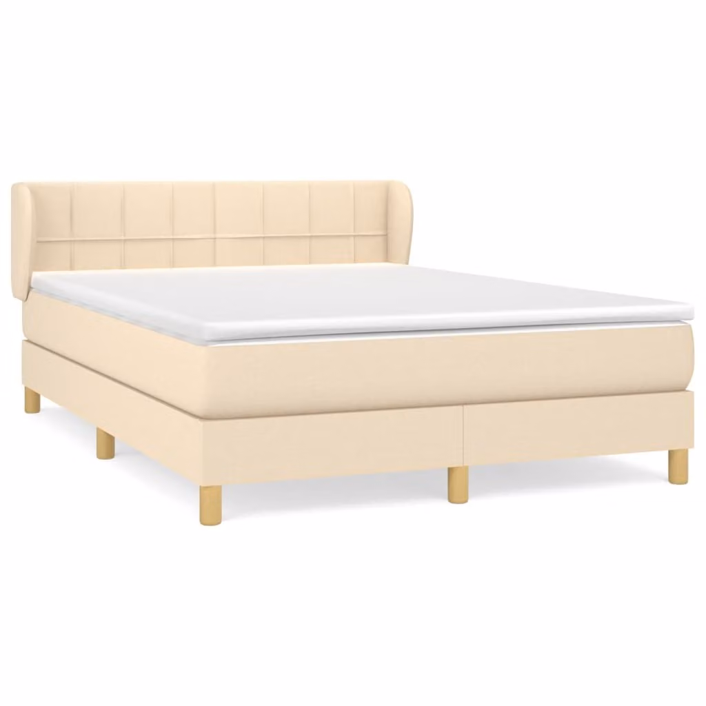 Giroletto a Molle con Materasso Crema 140x200 cm in Tessuto