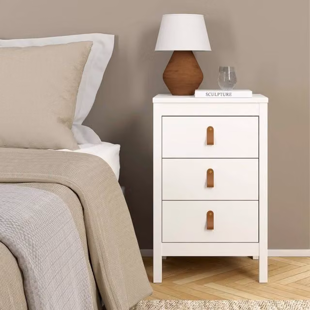 Comodino Lombardia DMORA Bianco Opaco L: 43,8 cm, P: 38,4 cm, H: 70,1 cm – 1