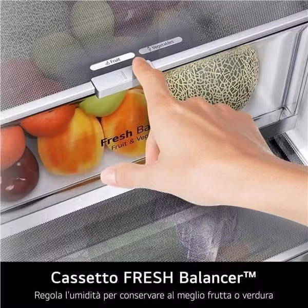Frigorifero combinato LG Fit & Max GBBS726CPY Prime Silver, Classe C, 375l, No Frost, AI Inverter, WiFi