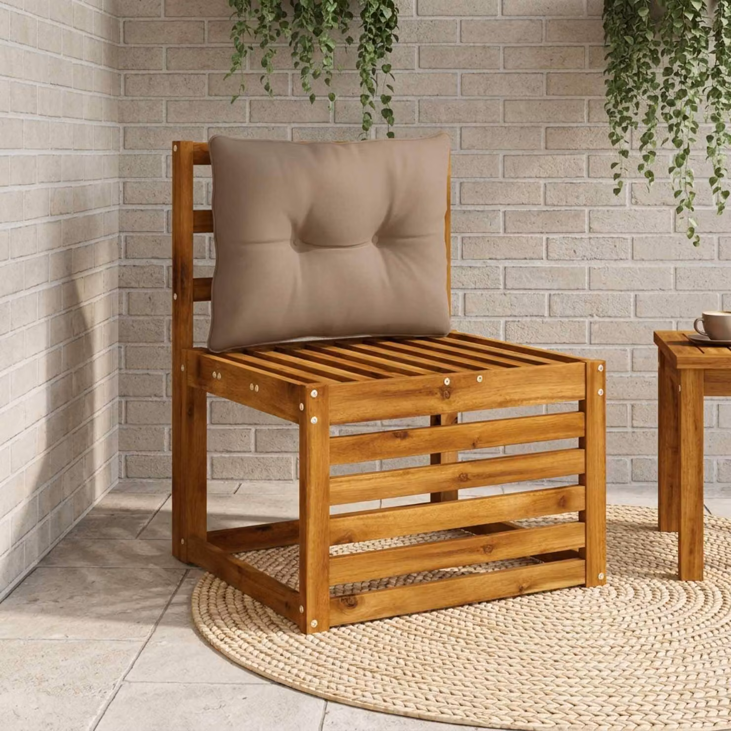 Cuscino per schienale vidaXL PUTTEN in poliestere, colore tortora/grigio/beige