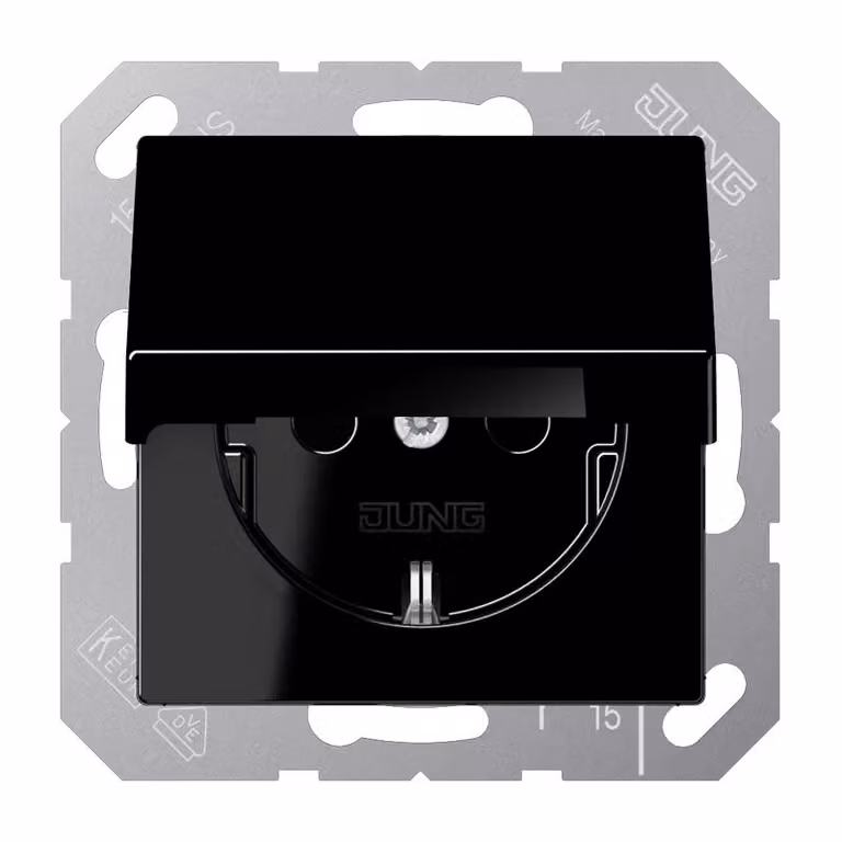 Jung A1521BFKLSW Presa SCHUKO® con sportello ribaltabile
