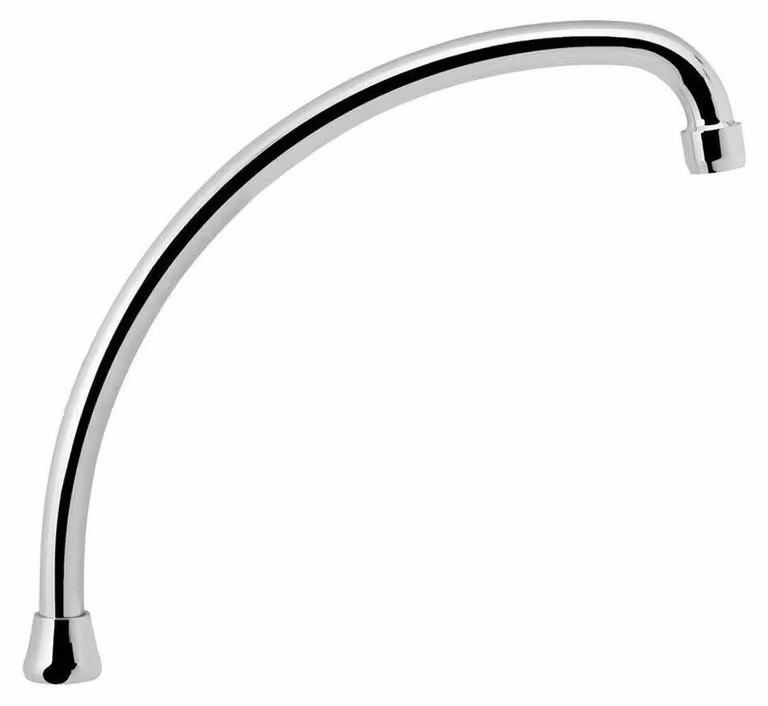 Bocca d'acqua, 250 mm, forma a J, cromo