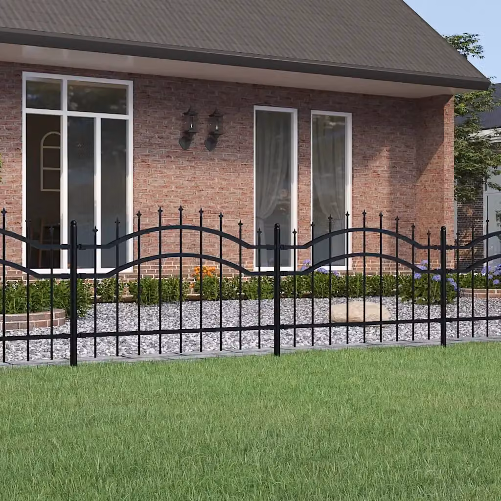 Recinzione da giardino Woerden in acciaio con punta a lancia nera H: 240 cm, H: 75 cm – 2