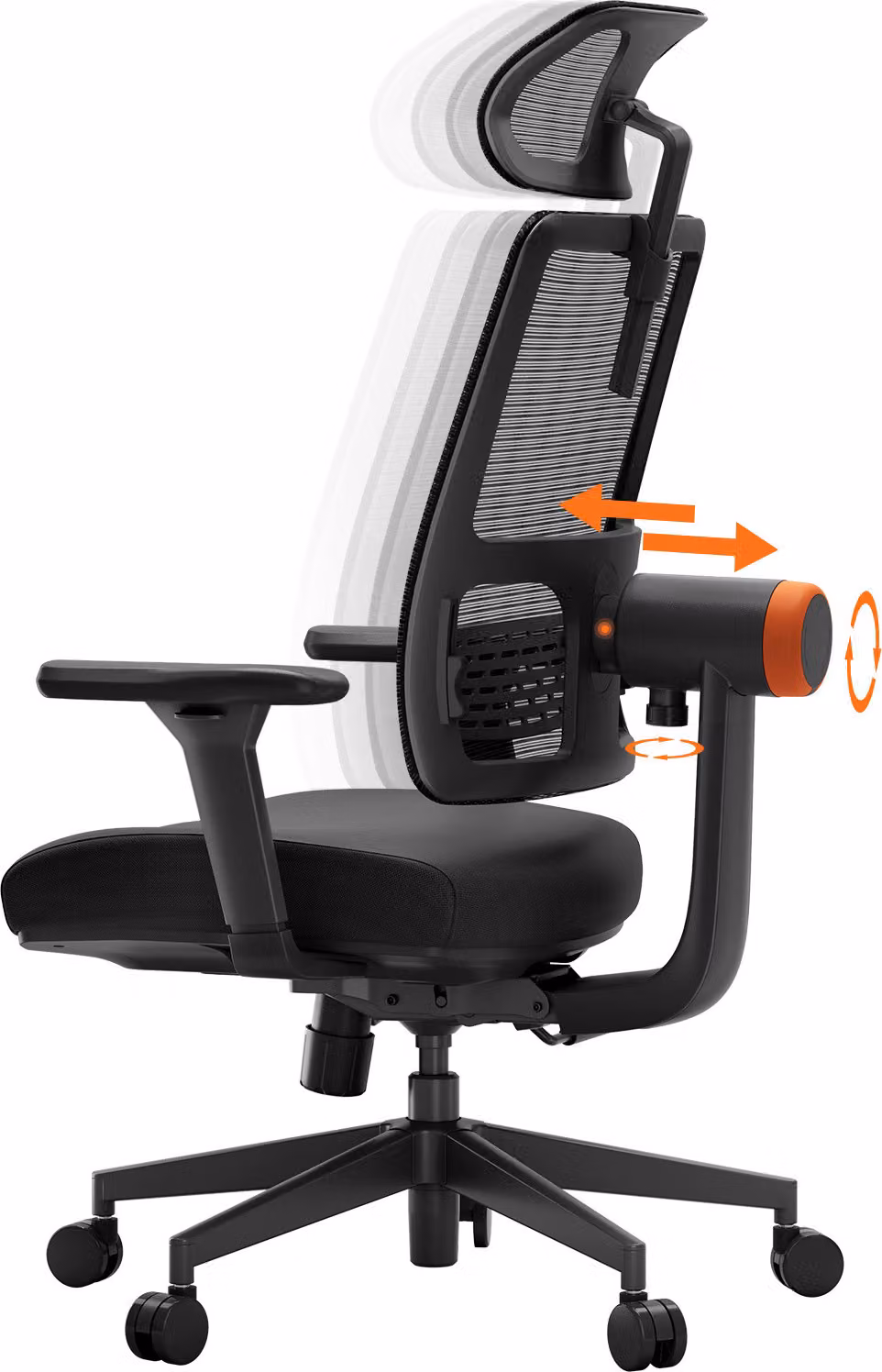 Newtral H003 Sedia ergonomica per ufficio, sedia da scrivania con schienale alto e supporto lombare adattativo unico, poggiatesta regolabile