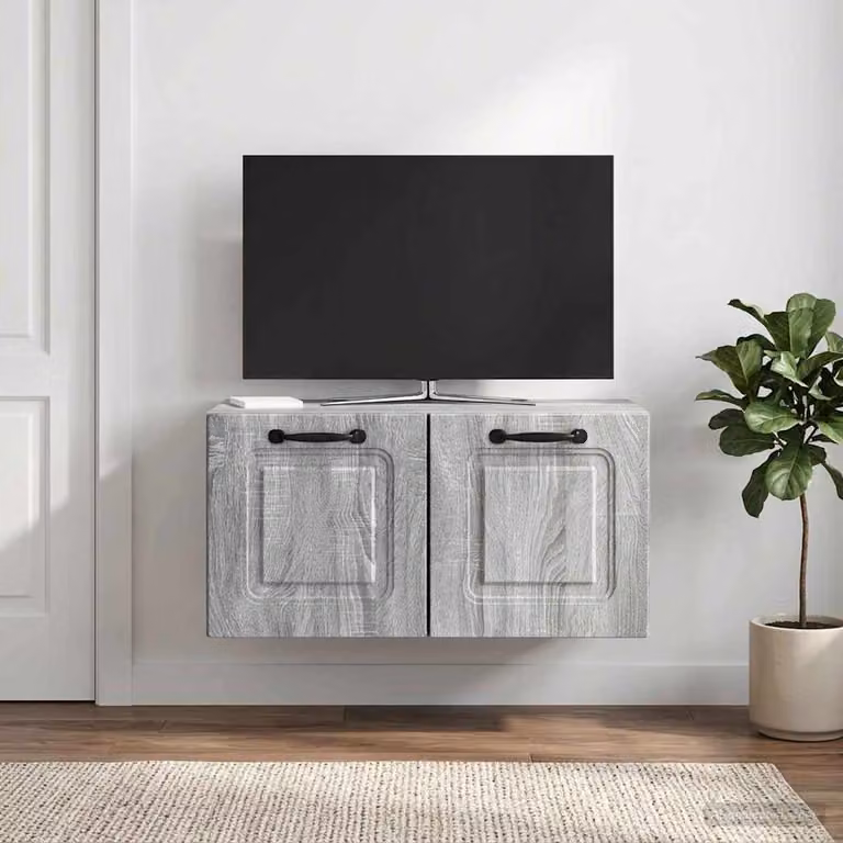 vidaXL Mobile Porta TV da Muro Moderno Grigio, L 59,5 cm x P 31 cm x H 30 cm
