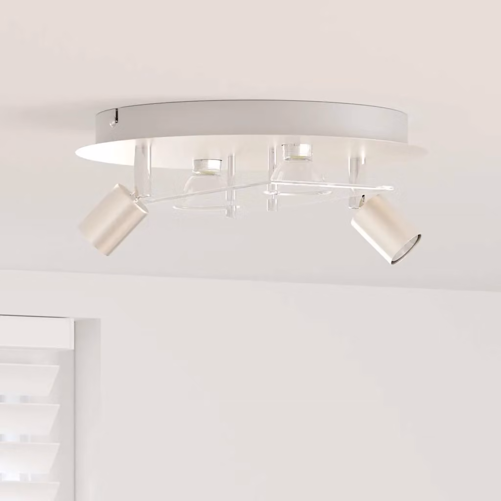 Faretto da soffitto vidaXL in metallo e vetro, colore argento, regolabile, L 29 cm x P 29 cm x H 11 cm