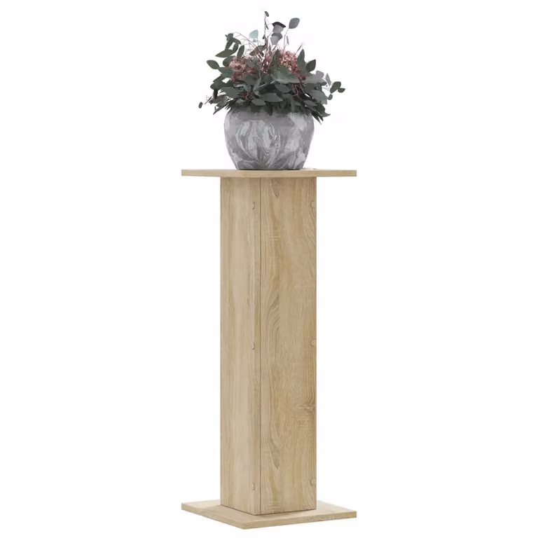 Set di 2 supporti per piante vidaXL in truciolato color rovere sonoma, L/P/H: 30 x 30 x 80 cm