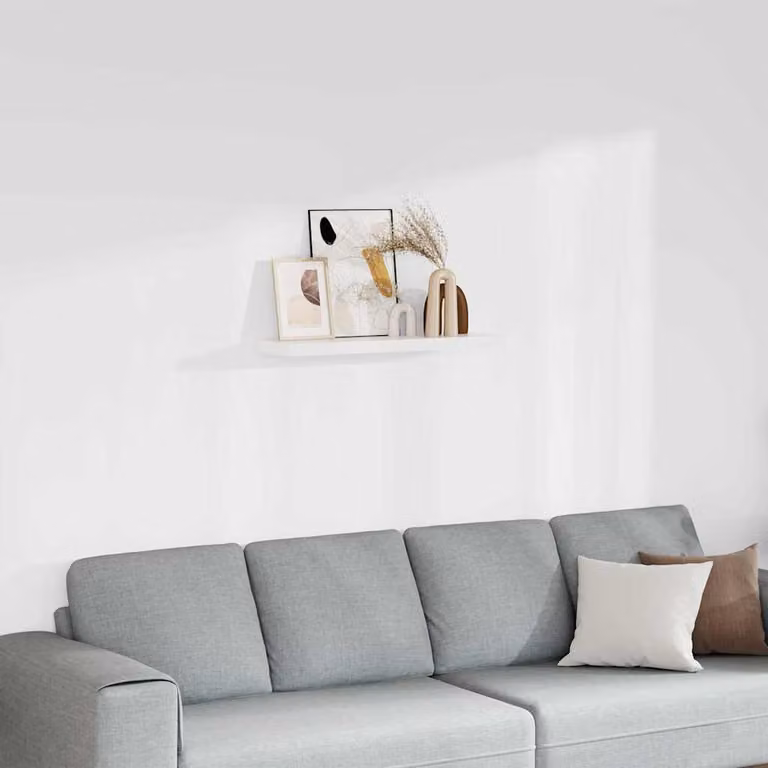 Scaffale a Parete Moderno vidaXL Bianco in MDF e Metallo L: 80 cm, P: 23,5 cm, H: 3,8 cm