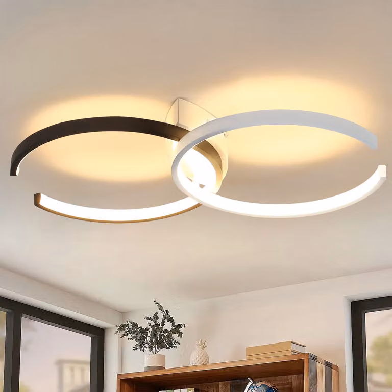 ZMH LED plafoniera nera da soggiorno lampada da soffitto bianco caldo moderno deco 3000K 24W per soggiorno camera da letto camera dei bambini ufficio corridoio cucina