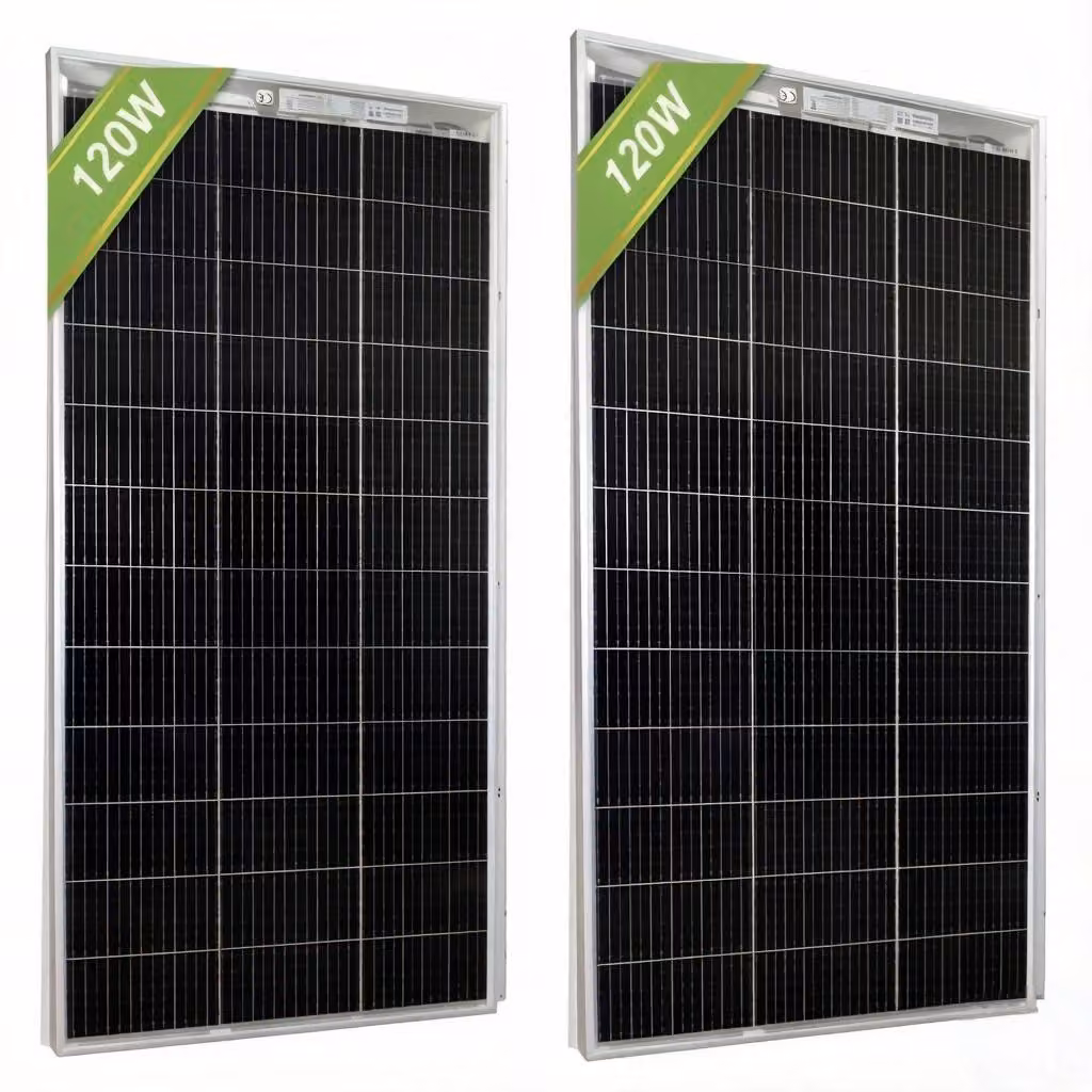 Pannelli solari, design elegante, alta efficienza, confezione da 2 pannelli da 120W