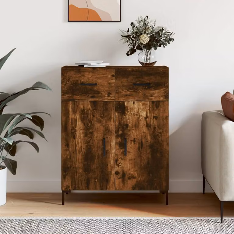 Credenza moderna vidaXL in legno Rovere Fumo, L/P/H: 69,5 x 34 x 90 cm