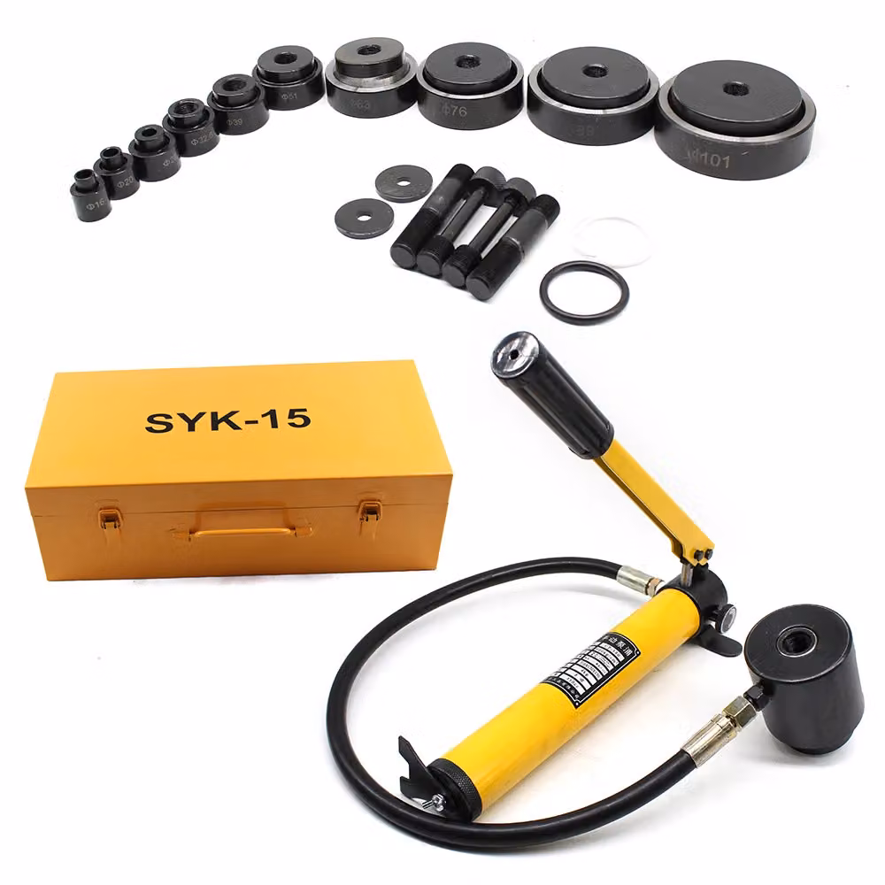 kit di punzonatura idraulica a piastra 15T, dimensioni multiple dello stampo, alta efficienza, giallo