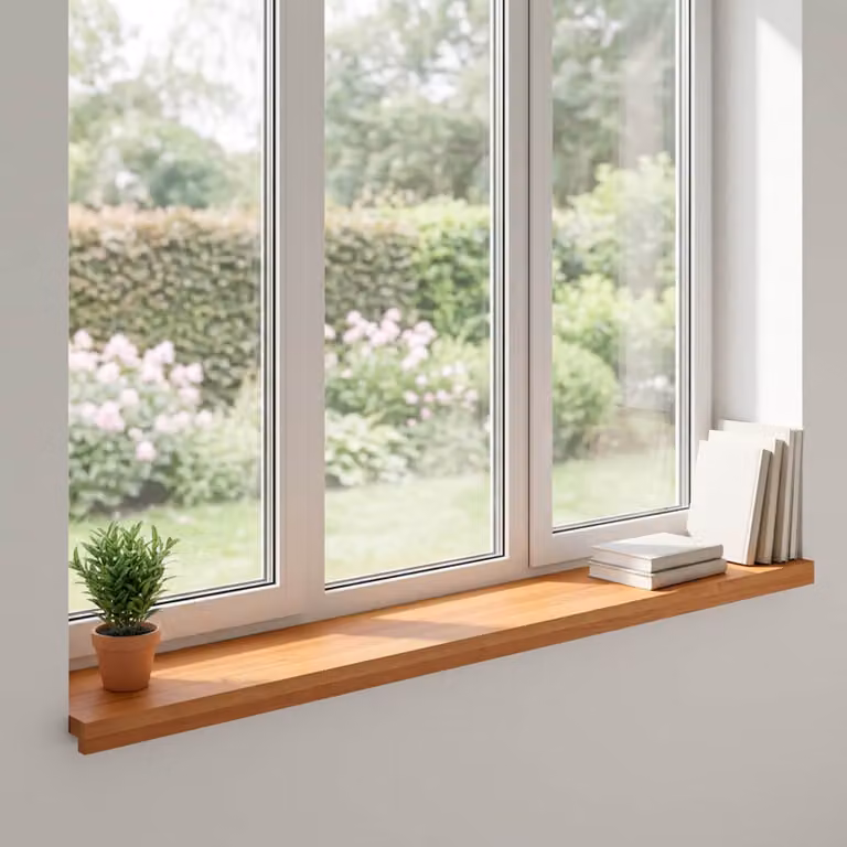 Set di 2 soglie per finestre vidaXL in legno marrone chiaro L 120 x P 30 x H 2 cm