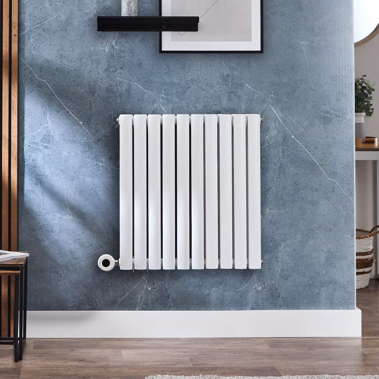 Radiatore Elettrico di Design Orizzontale - Bianco - 635mm x 413mm (Pannello Singolo) - Senza Termostato - Revive - ECOSO by Hudson Reed