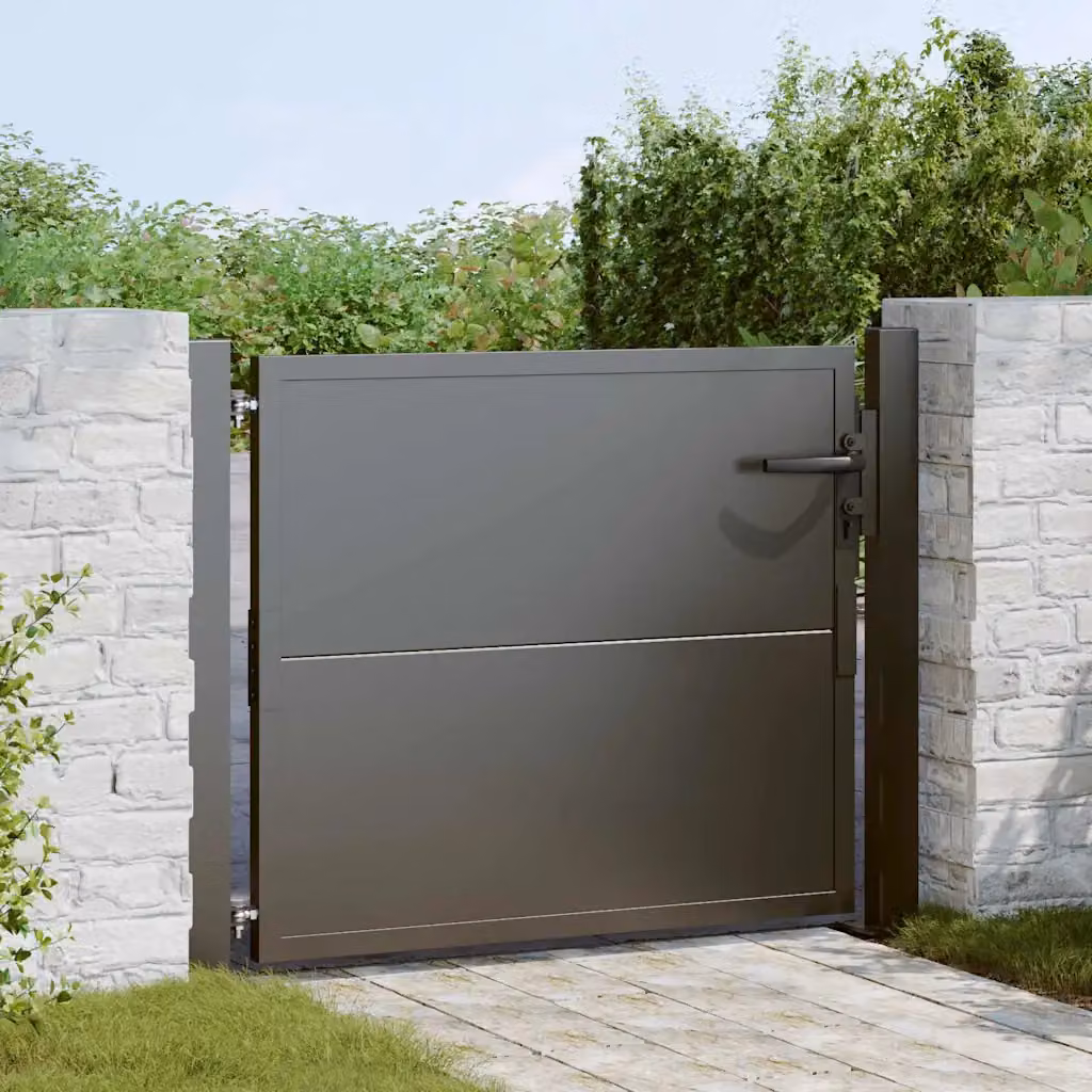 Cancello da giardino singolo vidaXL in acciaio nero L: 110 cm, H: 105 cm