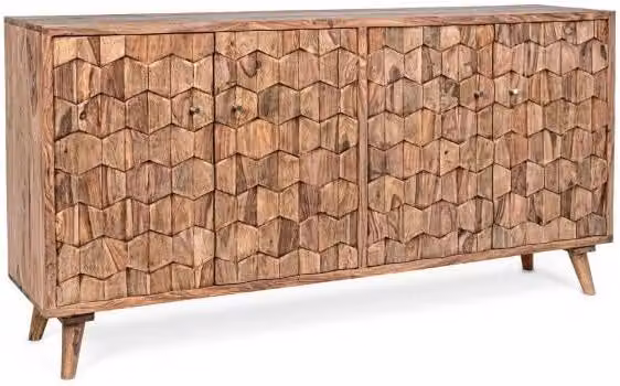 Credenza 4 Ante 177x40x90 cm in Legno Marrone