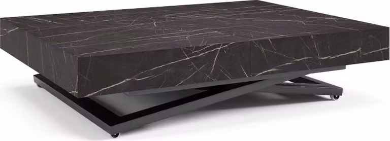 FURNLUX Tavolino Sanna U Black 80cm / Colore principale: Nero / Dimensioni: 80 x 80 x 200 cm