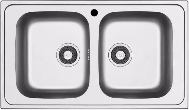 Lavello da incasso Tirreno862 2 vasche 86x50 inox