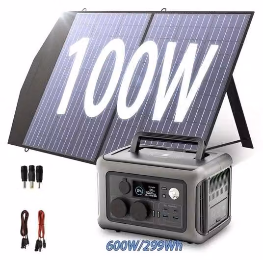 Stazione di ricarica solare portatile con batteria da 299 Wh per il campeggio e i viaggi