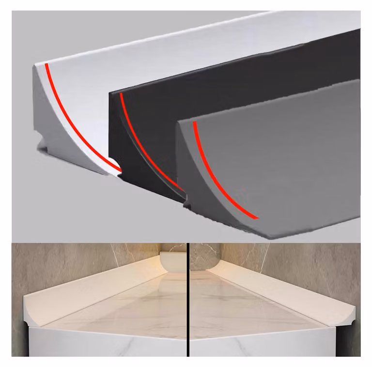 Striscia per doccia - Guarnizione in silicone - 200 cm - Bianco - Autoadesiva