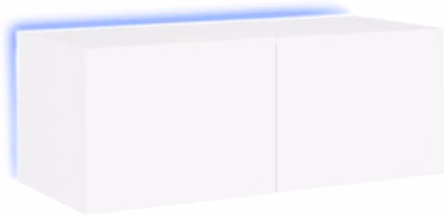 Mobile TV multimediale scaffale TV credenza mobile TV sala da pranzo soggiorno camera da letto montaggio a parete con luci LED 80 x 35 x 31 cm bianco 02_0027924