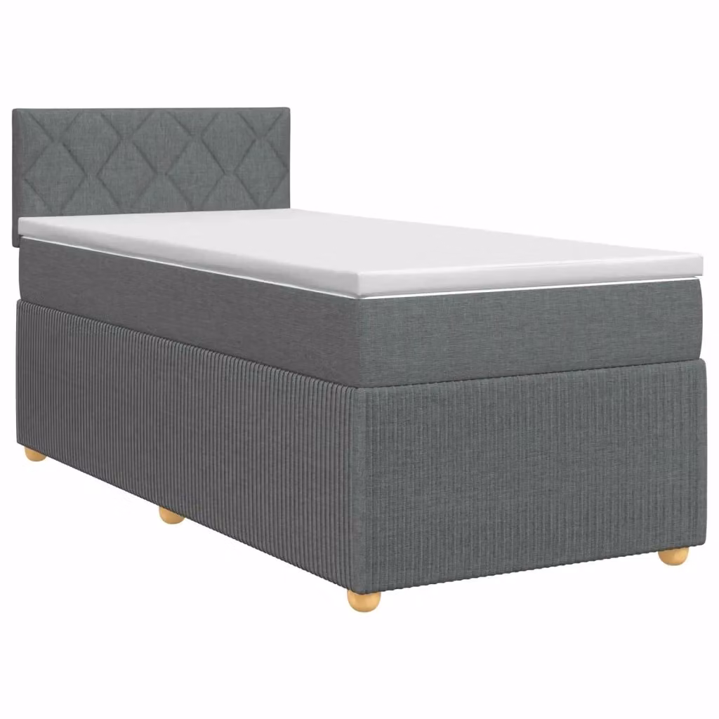 Letto box spring con materasso ibrido vidaXL Grigio e Bianco L/P/H: 200 x 90 x 76 cm – 2