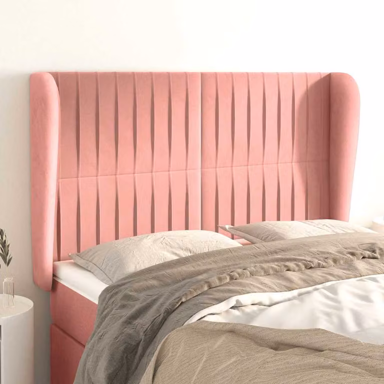 Testiera ad Orecchio vidaXL in Velluto Rosa L: 147 cm, P: 23 cm, H: 118-128 cm