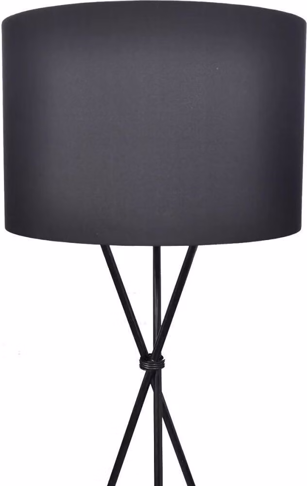 vidaXL Lampada da terra con paralume a stelo alto nero