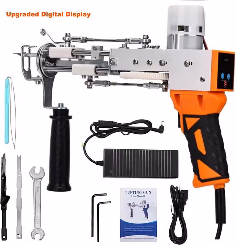 Pistola per tufting, macchina elettrica per tappeti, set 2 in 1, display digitale Pistola-b