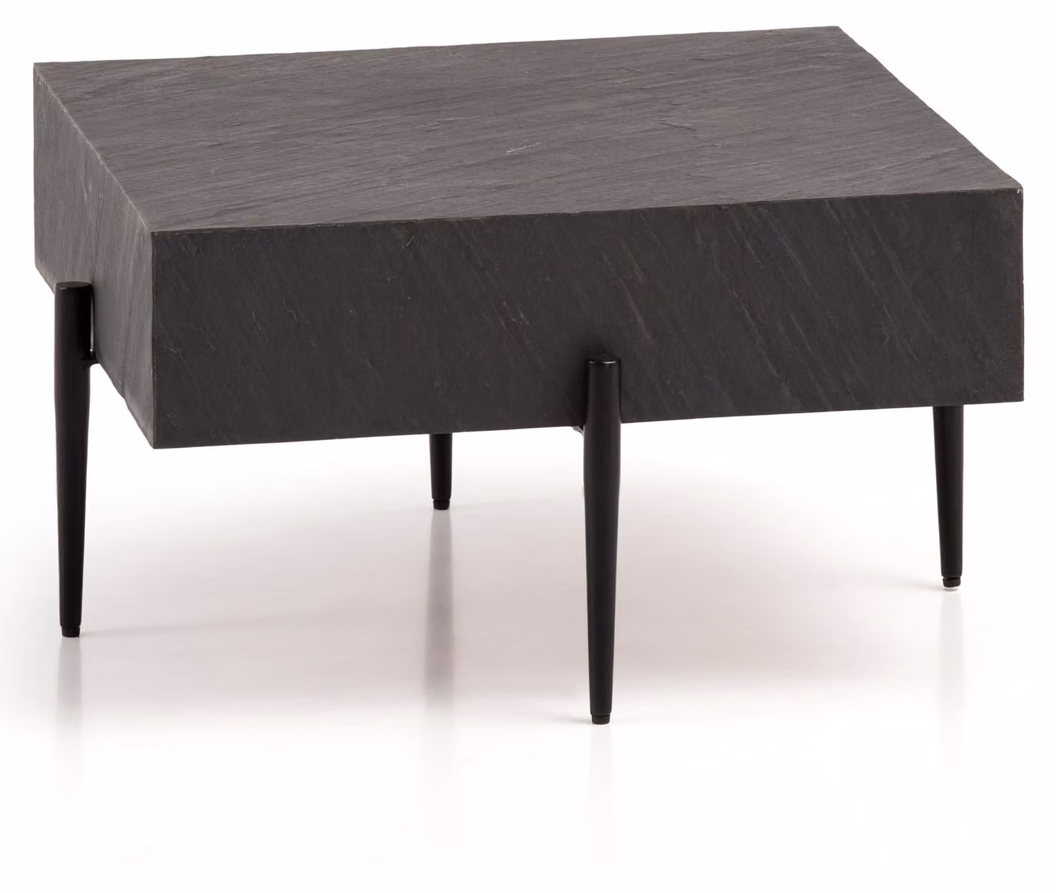 Tavolino 64x64x35 cm pietra / metallo tavolo pieghevole antracite quadrato | Wohnling