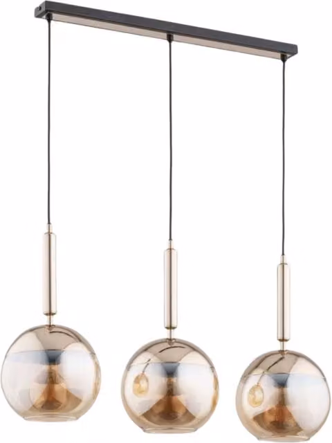 Lampadario Alfa VOLDA moderno nero ambra 6xE14 IP20