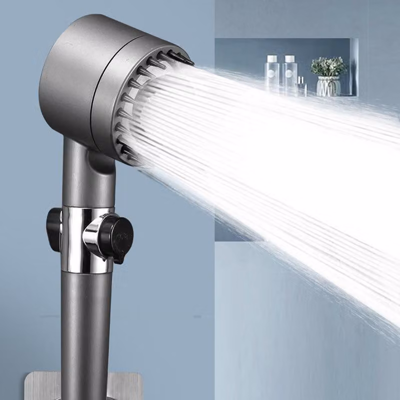 INF Soffione doccia filtrante pressurizzato nero ABS per bagno
