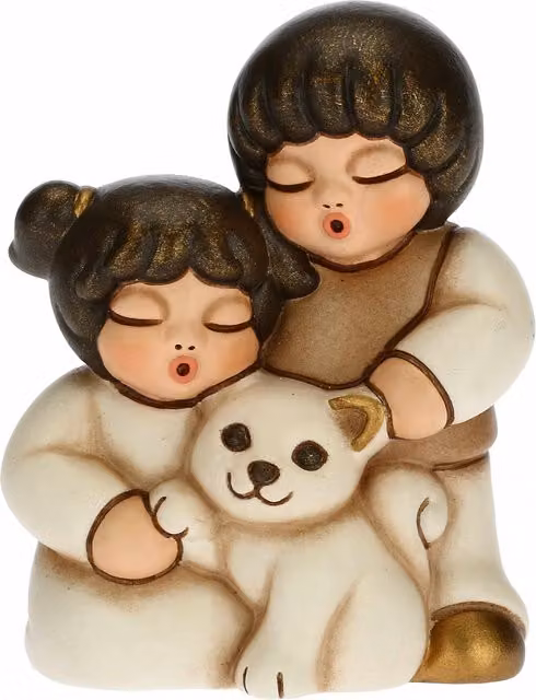 Presepe Classico Thun con Bimbi e Gatto in Ceramica Bianca