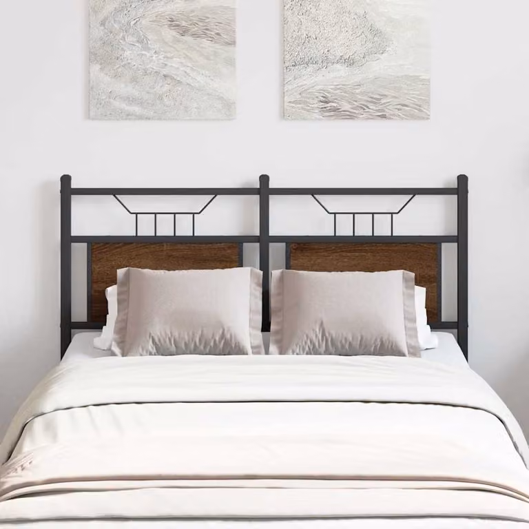 Testiera di ricambio vidaXL in legno multistrato e acciaio, colore rovere marrone, per letto 120x200 cm