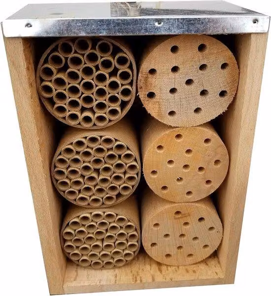 Albergo per insetti in legno di faggio 23x11x16 cm, naturale